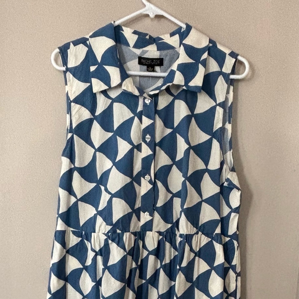 Rachel Zoe Blue and White Midi Dress